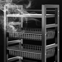 Étagère de rangement de cuisine en acier inoxydable, support pour four à micro-ondes, chariot pliant pour organiser les aliments