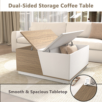 Table basse carrée moderne ODM personnalisée avec rangement, élégante table relevable en bois pour salon, chambre et bureau