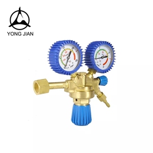 Manomètre de gaz de régulateur de pression bleu industriel, certificat CE pour soudage et découpe de corps en laiton - Product Image 1