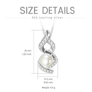 Infinity Freshwater Pearl Collar de plata esterlina 925 para mujeres <span class=keywords><strong>adolescentes</strong></span> - Product Image 2