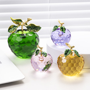 Ornement de Noël en cristal gravé en forme de pomme, boule et globe écologiques, design personnalisé, impression numérique, en stock, vente en gros - Product Image 1