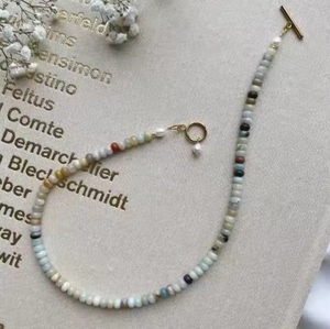 สร้อยคอจี้ชายหาดสร้อยคอจี้ไข่มุกโบฮีเมียนสร้อยคอหินธรรมชาติสำหรับเด็กผู้หญิง - Product Image 2