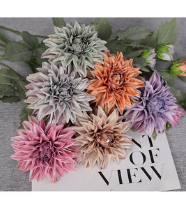 Flores de Dalia Artificiales, Tallos de Dalia de Seda con Tacto Real, Dalia Artificial Grande para Ramos de Boda, Decoración del Hogar, Arreglos Florales - Product Image 6