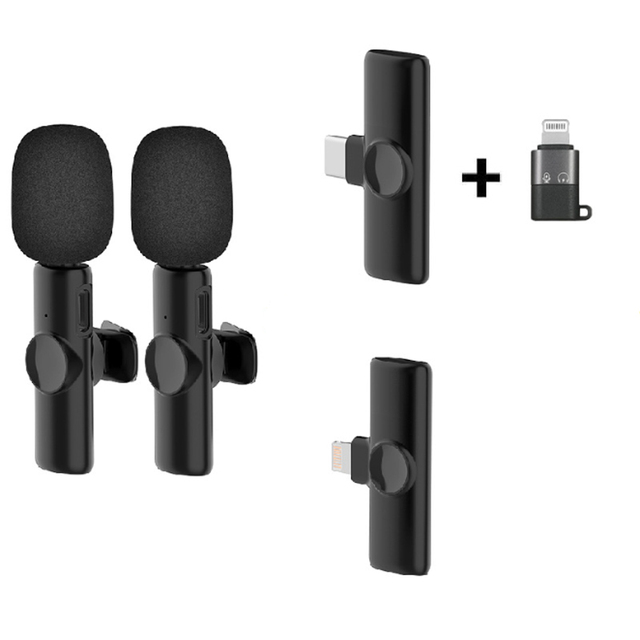 K11 Microphone Recording clear Single and Double Style Lavalier Wireless Microphone Portable Mini Mic Suitable for Tiktok Live