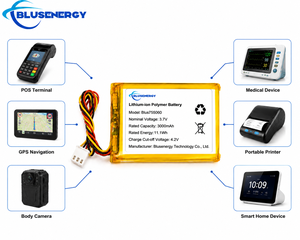 แบตเตอรี่ลิเธียมไอออนโพลิเมอร์ Blusenergy 3.7V 3000mAh รุ่น Blus755060 สำหรับอุปกรณ์อิเล็กทรอนิกส์สำหรับผู้บริโภค - Product Image 3