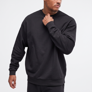 Sweat-shirt en coton bouclette épais 360 g/m² personnalisé vierge pour homme, coupe oversize, col rond, style streetwear vintage, vente en gros TKAN7765 - Product Image 1