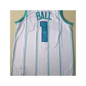 Versandfertig LaMelo Ball Teal City Edition Beste Qualität Übergröße Schnelltrocknend 100% Polyester Besticktes Herren-Basketballtrikot - Product Image 6