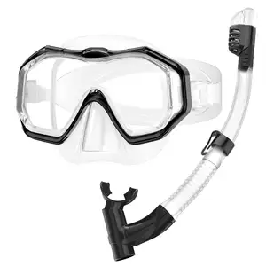 专业浮潜面罩套装干式浮潜硅胶潜水面罩套装硅胶带潜水眼镜面罩套装