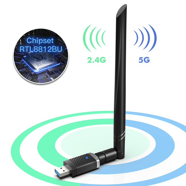 EDUP EP-AC1686 1300Mbps 802.11AC USB Wi-Fi Adapter Wireless Dongle Dual Band Network WiFi Adapter Dongle Card