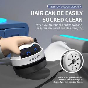 Mini aspirateur de bureau USB sans sac, pour nettoyage humide et sec, idéal pour les poils d'animaux, les éclats et les petits objets dans la voiture, balai à poussière et miettes portable - Product Image 2