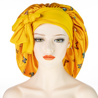 Bonnet de nuit long et large pour fille avec logo imprimé personnalisé et bande élastique, idéal pour protéger les cheveux - Vente en gros