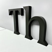 Enseignes logo Carrey personnalisées en acier inoxydable, lettres 3D en métal peintes au four noir, panneau signalétique professionnel en métal