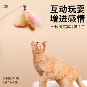 ไม้ล่อแมว ลวดเหล็ก ด้ามยาว ทนทาน สำหรับแมว ของเล่นแบบอินเทอร์แอคทีฟ - Product Image 5