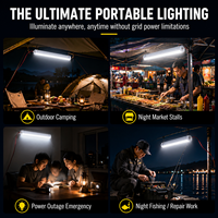 Tube LED 12V DC 10W 20W 40W, lampe portable anti-poussière avec pinces crocodiles pour camping, marché nocturne, urgence