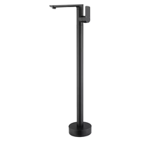 Ensemble de robinets de baignoire autoportants en laiton d'usine Kaiping Remplisseur de baignoire sur pied noir mat pour lavabo