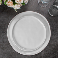 Service de vaisselle occidentale JQY, vaisselle en céramique blanche, assiettes de service pour la restauration, assiettes en porcelaine pour la salle à manger, ensemble d'assiettes pour hôtel et restaurant