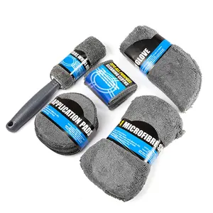 Kit de Nettoyage Auto 9 Pièces : Serviettes Microfibres, Éponge de Lavage, Gant de Lavage, Tampons Applicateurs de Polissage – Outils de Détail Automobile - Product Image 2