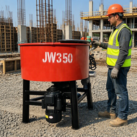 Mélangeur à béton Wodun JW350 Mini Pan 350L à bouche plate, mélangeur forcé pour pavés et briques autobloquantes pour machine à blocs