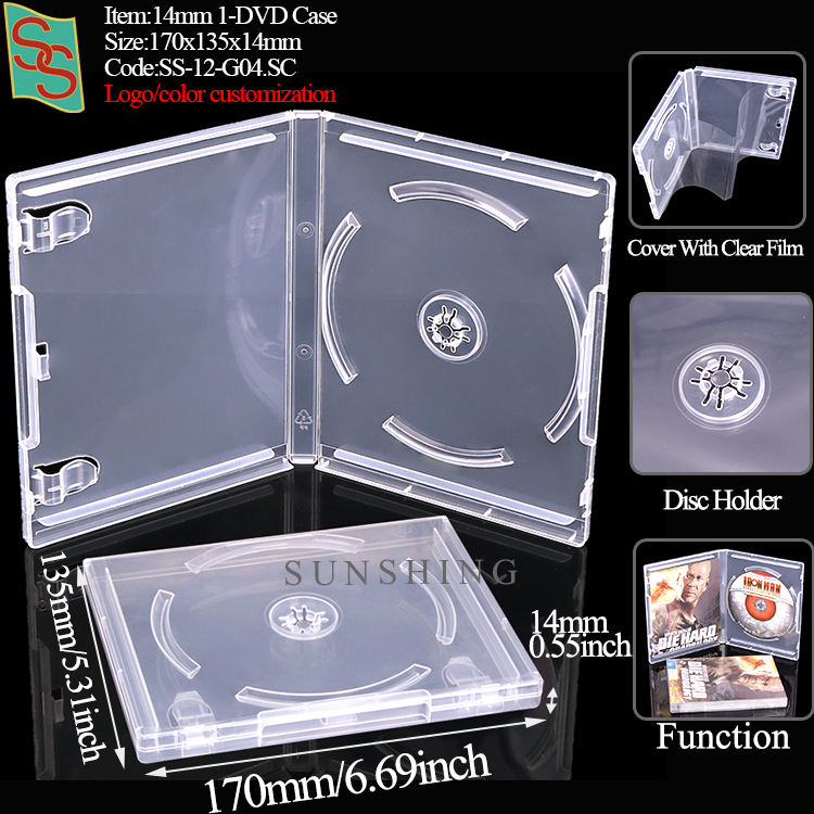 Caja de 1 DVD de 14 mm G04 Individual - Transparente