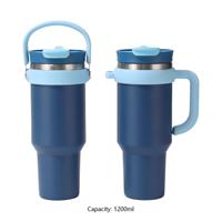 Mug isotherme personnalisé en acier inoxydable de 1200 ml avec couvercle à paille, logo personnalisé, pour voiture, cadeaux d'entreprise et promotions