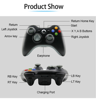 Manette sans fil pour Xbox 360, contrôleur de jeu, télécommande, joystick