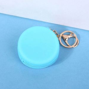 Sac cosmétique étanche en silicone pour filles NH NH055, fermeture éclair, couleur unie, étui élégant pour écouteurs et monnaie, style bonbon - Product Image 4