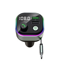 GXYKIT Tuner radio, double lecteur MP3, câble rétractable, chargeur de voiture sans fil 5.4, kit voiture, adaptateur voiture, émetteur FM Bluetooth