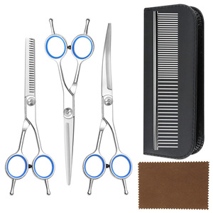 Pet Grooming Scissors Set Stainless Steel Straight Curved Shears For Cat Dog Haircutting Kit With Case And Cloth - Product Image 4