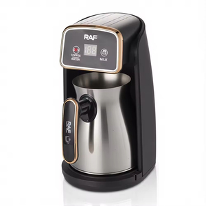 Cafetière turque 3 en 1 portable pour le bureau, affichage LED, minuterie, 10 tasses, noire, machine à café automatique, cafetières intelligentes - Product Image 2