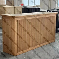 Comptoir de bar pliable avec bordure en bois massif naturel au design moderne, location de fêtes de mariage et d'événements, vente en gros