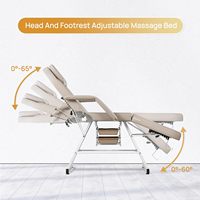 Table de massage de beauté, table de salon de beauté, table de massage des cils, table de spa faciale incurvée, électrique, portable, de luxe, hydraulique, réglable