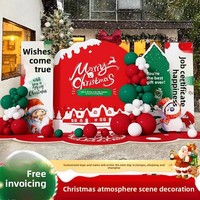 Kit de ballons de Noël personnalisé moderne avec toile de fond en panneau KT, impression numérique, imperméable, réutilisable, pour centre commercial, maternelle, fête de Noël, fête photo