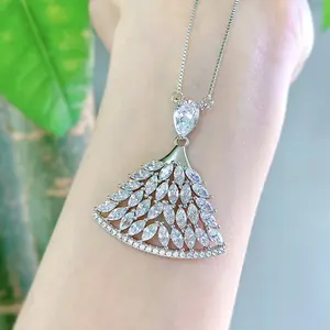 Beautiful Multi Color Dangle Drop Chunky Large Triangle Cubic Zircon Bold Women Long Party Wedding Occasion Necklace Jewellery