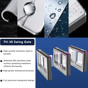 Système de contrôle d'accès avec tourniquet à barrière battante à capteurs infrarouges optiques d'entrée pour intérieur et extérieur - Product Image 3