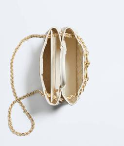 Bottega BV Luxury Clutch Supple Intrecciato Leather Diamond Lattice Pattern Signature Knot Detail Open Sliding Crossbody Strap - Product Image 3