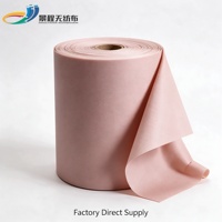 Rouleau de tissu non tissé en microfibre PP spunbond rose, 100g, antibactérien, ignifuge, haute densité, pour couvre-chaussures d'hôpital et hygiène