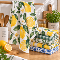 Serviettes de cuisine personnalisées Hoshom, 100% coton, imprimées numériquement en couleur, chiffons de nettoyage, torchons à thé, serviettes de table, fournisseur en gros