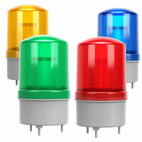Luz de Señalización Intermitente LED Roja Pequeña de 12V/24V/220V con Alarma Sonora, IP65, Luces Indicadoras de Plástico para Equipos Mecánicos