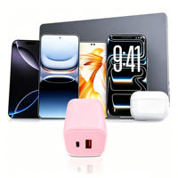 Chargeur rapide GaN 35W PD 3.0 QC2.0/3.0 FCP avec protection OTP/OCP, ignifuge, USB-A Type-C 5V/3A, pliable, pour montre connectée et écouteurs