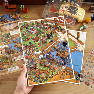 4 miếng dán phong cảnh thu nhỏ mỗi gói loạt ngôi nhà nhỏ của tôi tập 12 Đồ chơi Sổ Tay sinh viên cảnh tự làm - Product Image 2