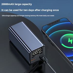 Batterie externe élégante 65W PD 20000mAh en bois noir haute capacité, étanche, batterie au lithium <span class=keywords><strong>21700</strong></span>, portable, camping, affichage LED haute performance - Product Image 3