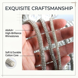 Corde Ronde Pailletée Effet <span class=keywords><strong>Aquarelle</strong></span> 4mm 6mm, Lacets de Chaussures Décoratifs en Cristal, Cordon DIY en Verre avec <span class=keywords><strong>Motif</strong></span> pour Accessoires de Chaussures - Product Image 5