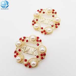 Broche en strass rouge scintillante Phi Delta <span class=keywords><strong>Kappa</strong></span> 1923, breloque de sororité, logo grec, épingles personnalisées pour bijoux de fête - Product Image 3