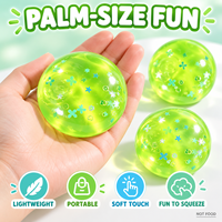 Balle anti-stress artisanale souple à paillettes vertes brillantes Vaseline Sequins