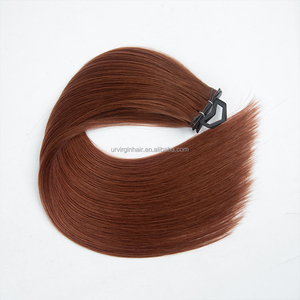 Spedizione Rapida, <span class=keywords><strong>Extension</strong></span> per <span class=keywords><strong>Capelli</strong></span> Premium Genius Weft, <span class=keywords><strong>Capelli</strong></span> Umani Vergini con Cuticole Allineate, Colore Vino - Product Image 2