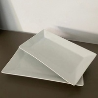 Assiette à dîner rectangulaire en porcelaine de 9.5 pouces Lots en stock en usine Super White Hotel Restaurant Use Assiette en porcelaine plate classique