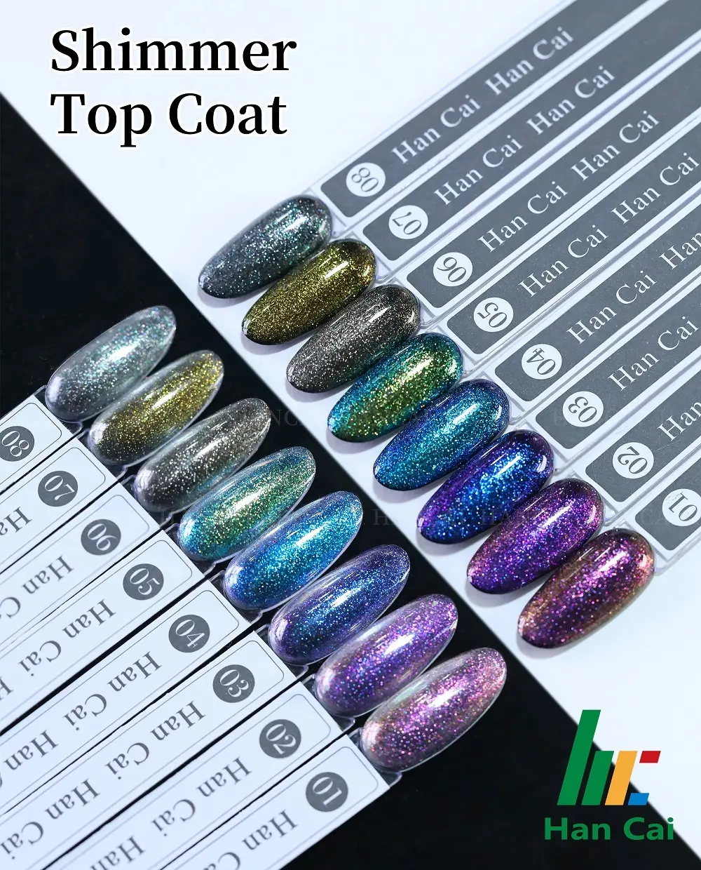 Top Gel all'ingrosso per Nail Art Glitter di alta qualità Aurora Shimmer Top Coat
