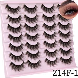 Faux cils 14 paires de cils wispy cat eye cils vison 8D volume moelleux doux faux cils pack pour auto-application à la maison - Product Image 3