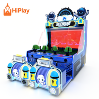 Máquina de Juego Arcade de Tiro con Bolas, Temática de Robots de Dibujos Animados, para 4 Jugadores, Operada con Monedas, Interactiva, para Parques de Diversiones