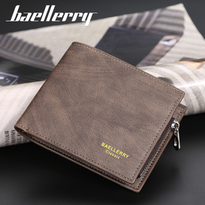 กระเป๋าสตางค์ผู้ชายแบบสั้น Baellerry หนัง PU ช่องใส่บัตรหลายช่อง ซิปแนวนอน กระเป๋าใส่เหรียญ สไตล์คลาสสิก - Product Image 3